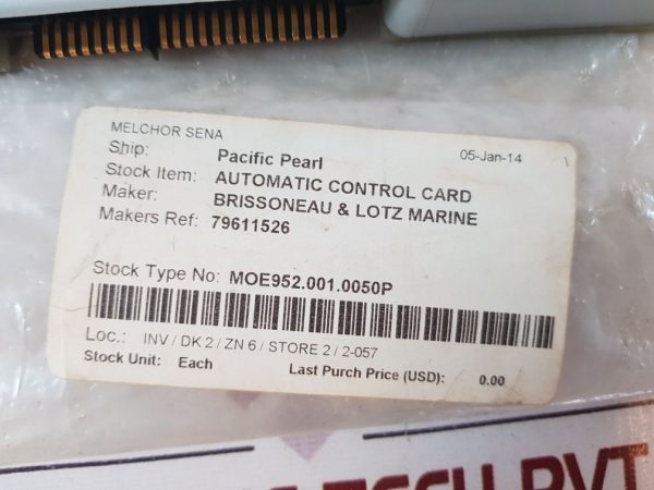 BRISSONNEAU & LOTZ MARINE 79611527 AUTOMATIC CONTROL CARD
