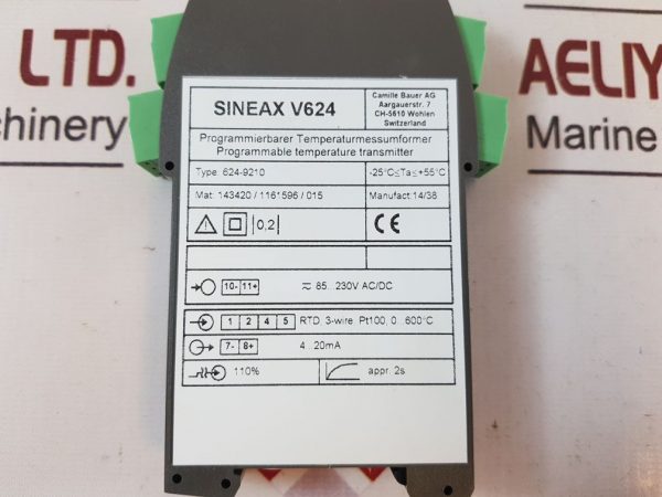 CAMILLE BAUER SINEAX V624 PROGRAMMABLE TEMPERATURE TRANSMITTER 632414
