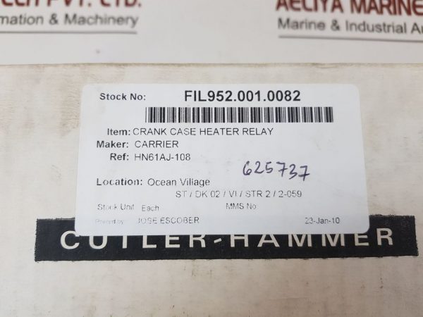 CUTLER-HAMMER 9575H2526A POWER DUTY RELAY