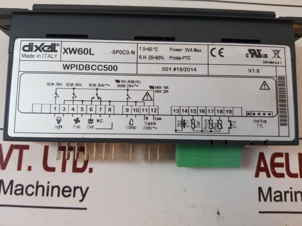 DIXELL / EMERSON XW60L-5P0C0-N TEMPERATURE CONTROLLER