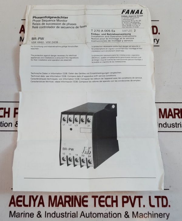 FANAL ELEKTRIK BR-PW LEVEL MONITOR RELAY