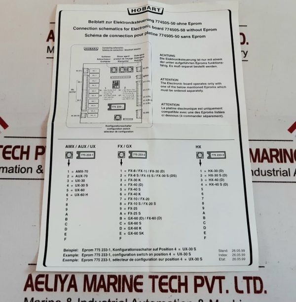 HOBART 774505-50 CPU PROCESSOR PCB CARD