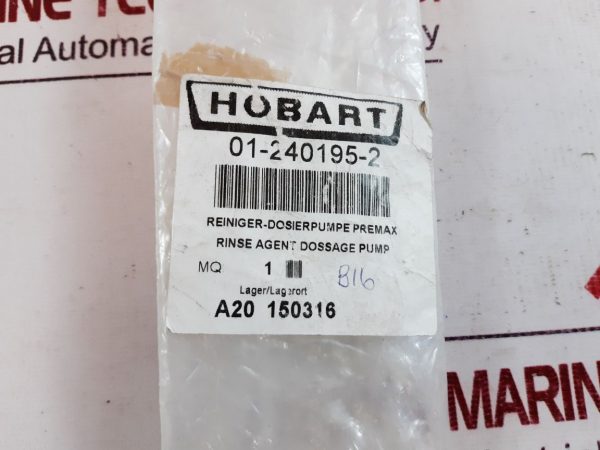 HOBART RSM51/6 FG DOSING PUMP 230VAC