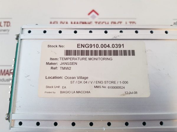 ROLF JANSSEN TMW2 TEMPERATURE MONITORING 24V DC