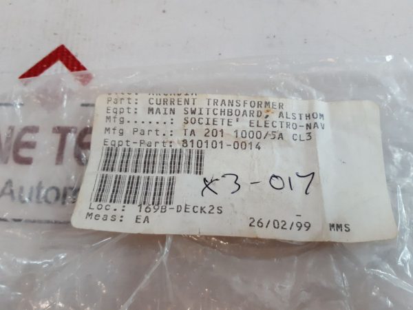 RS TA201 CURRENT TRANSFORMER 50-60HZ-0,75/3 KV