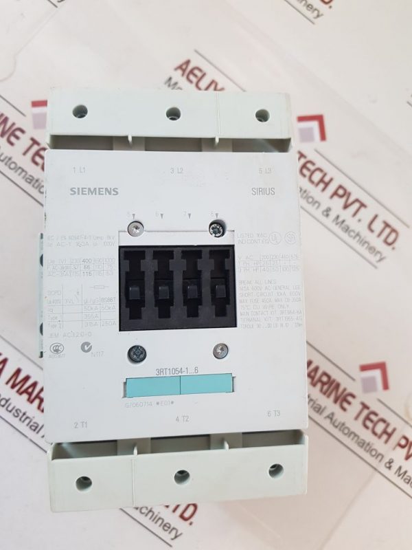 SIEMENS SIRIUS 3RT1054-1AP36 MOTOR CONTACTOR 600V AC