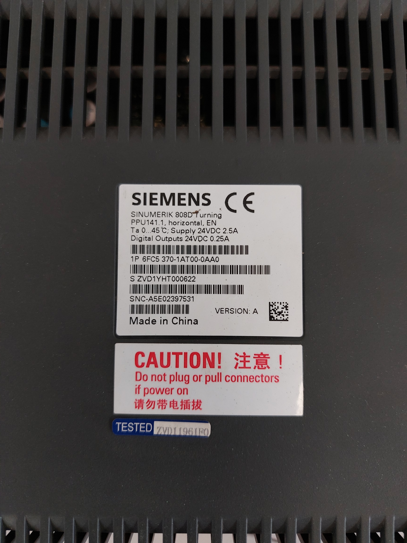 SIEMENS 6FC5 370-1AT00-0AA0 SINUMERIK 808D TURNING