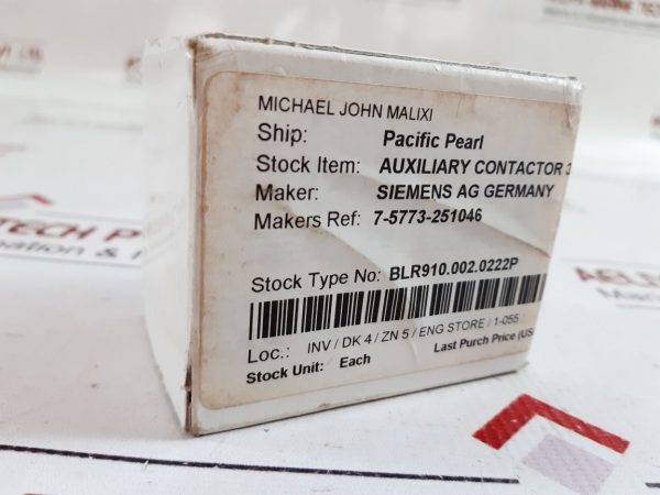 SIEMENS 3RH1140-1AP00 AUXILIARY CONTACTOR REALY