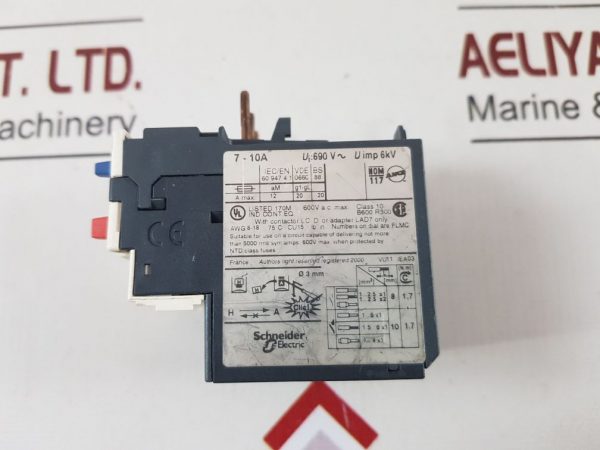 TELEMECANIQUE SCHNEIDER ELECTRIC SQUARE D LRD 14 OVERLOAD THERMAL RELAY