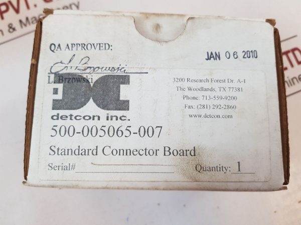 DETCON 500-005065-007 STANDARD CONNECTOR BOARD