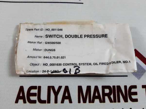 DUNGS GW 500 DOUBLE PRESSURE SWITCH