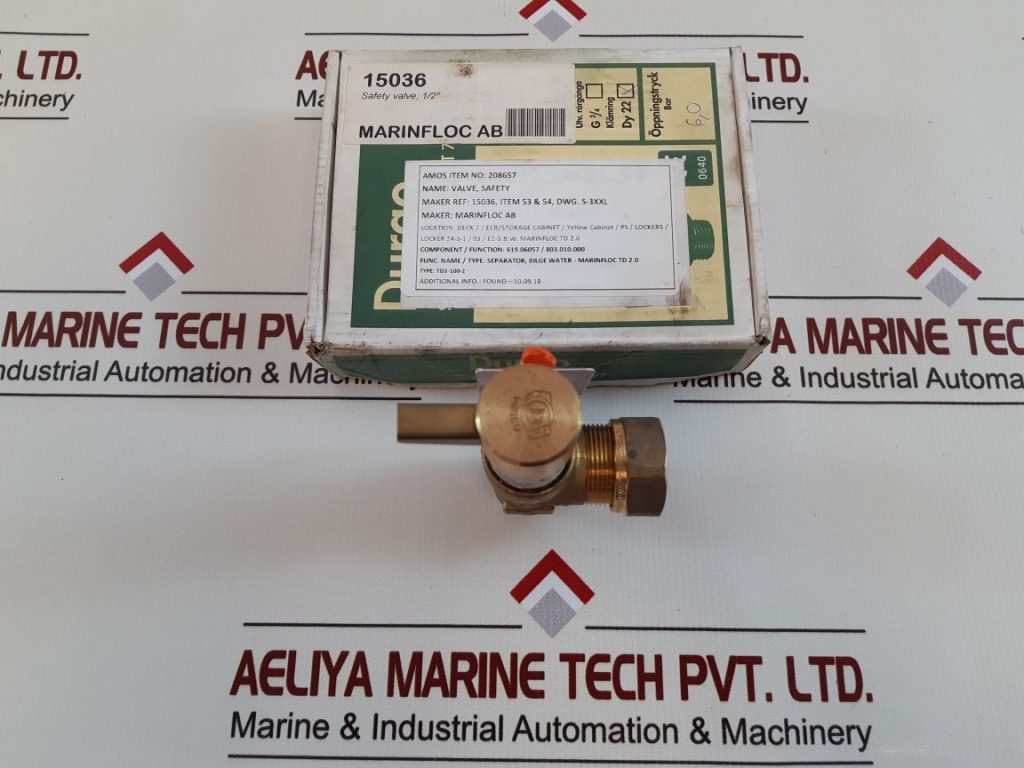 DURGO TD31002 SAFETY VALVE 6.0 Aeliya Marine