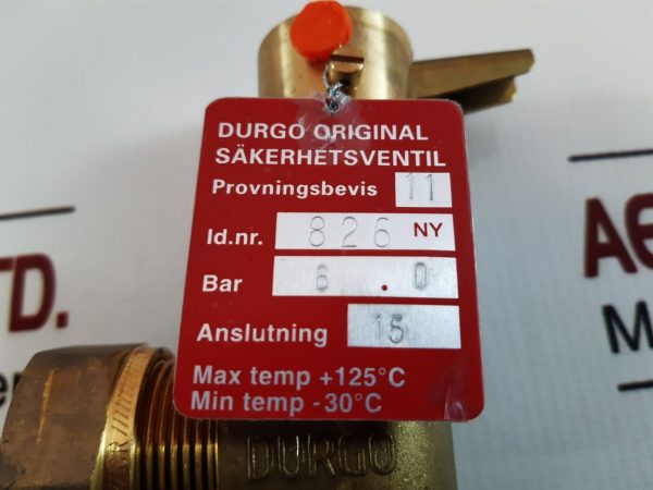 DURGO TD3-100-2 SAFETY VALVE 6.0