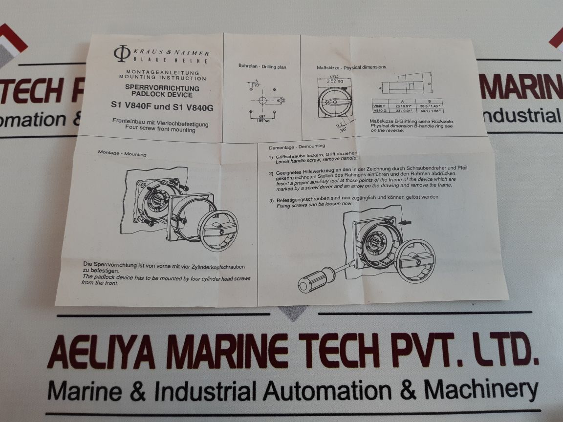 KRAUS & NAIMER KG41 MAIN SWITCH