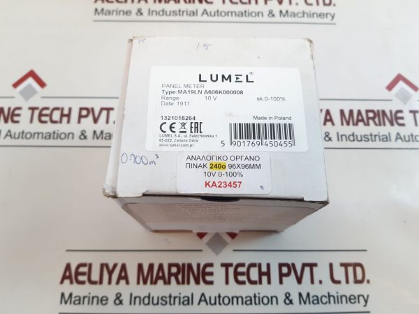LUMEL MA19LN A606K000008 PANEL METER 10V