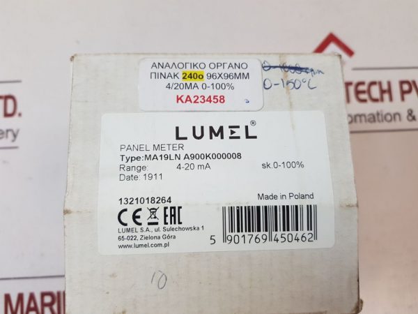 LUMEL MA19 PANEL METER 0 TO 150 °C