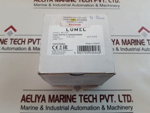 LUMEL MA19LN A900K000008 PANEL METER 0 TO 8 BAR