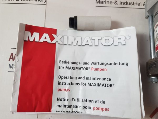 MAXIMATOR S 60-02 PNEUMATIC HYDRAULIC PUMP