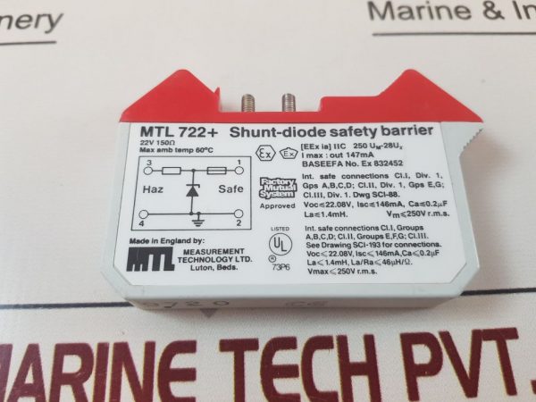 MEASUREMENT TECHNOLOGY MTL 722+ SHUNT-DIODE SAFETY BARRIER