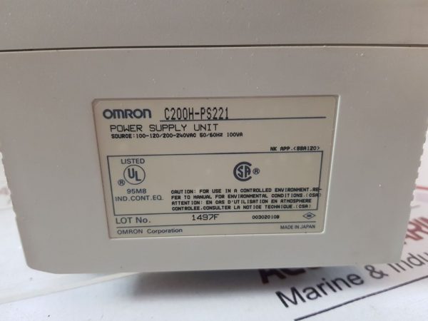 OMRON C200H-PS221 ID212/OD211/PS221 PROGRAMMABLE CONTROLLER RACK MODULE