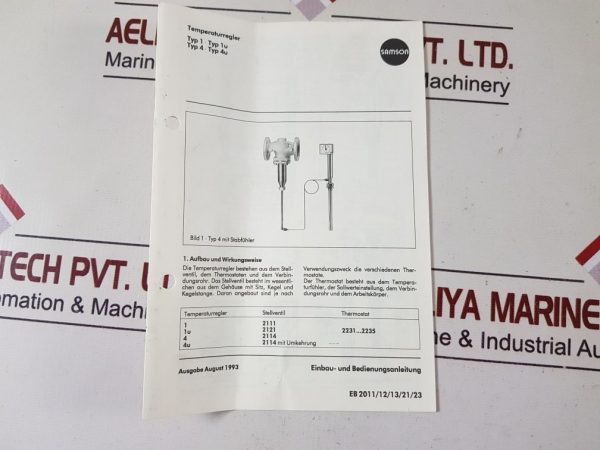 SAMSON 2231 THERMOSTAT FOR TEMPERATURE CONTROLLER 642327