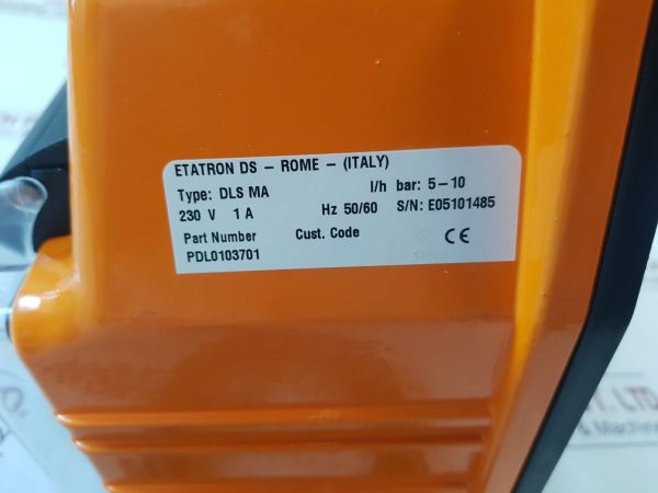 ETATRON DLS MA PDL0103701 CHLORINE DOSING PUMP