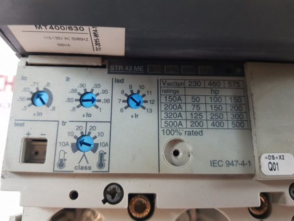 SCHNEIDER ELECTRIC MT400/630 INDUSTRIAL CIRCUIT BREAKER