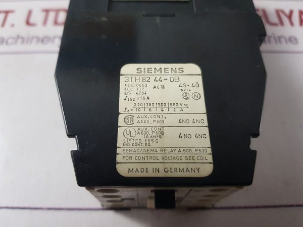 SIEMENS 3TH8244-0B CONTACTOR RELAY 44E