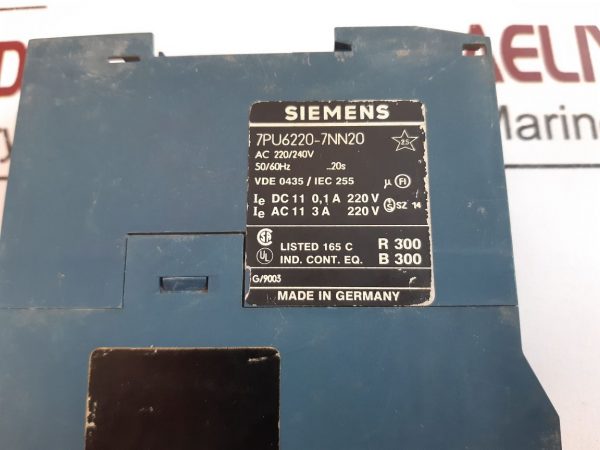 SIEMENS 7PU6220-7NN20 STAR DELTA TIME RELAY