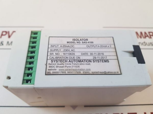 SYSTECH SAS-4100 SIGNAL ISOLATOR 230V