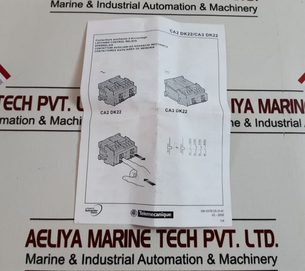 TELEMECANIQUE SCHNEIDER ELECTRIC CA2 DK 22 LATCHING CONTROL RELAY