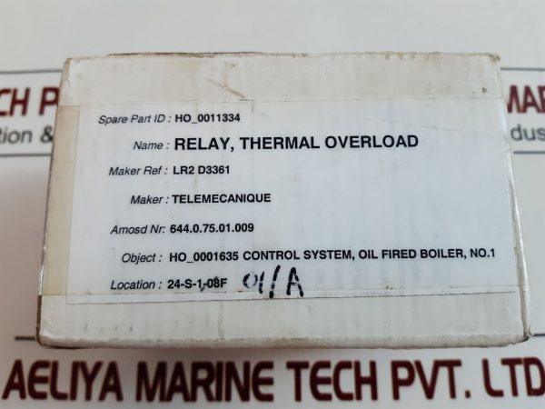 TELEMECANIQUE LR2 D3361 OVERLOAD RELAY