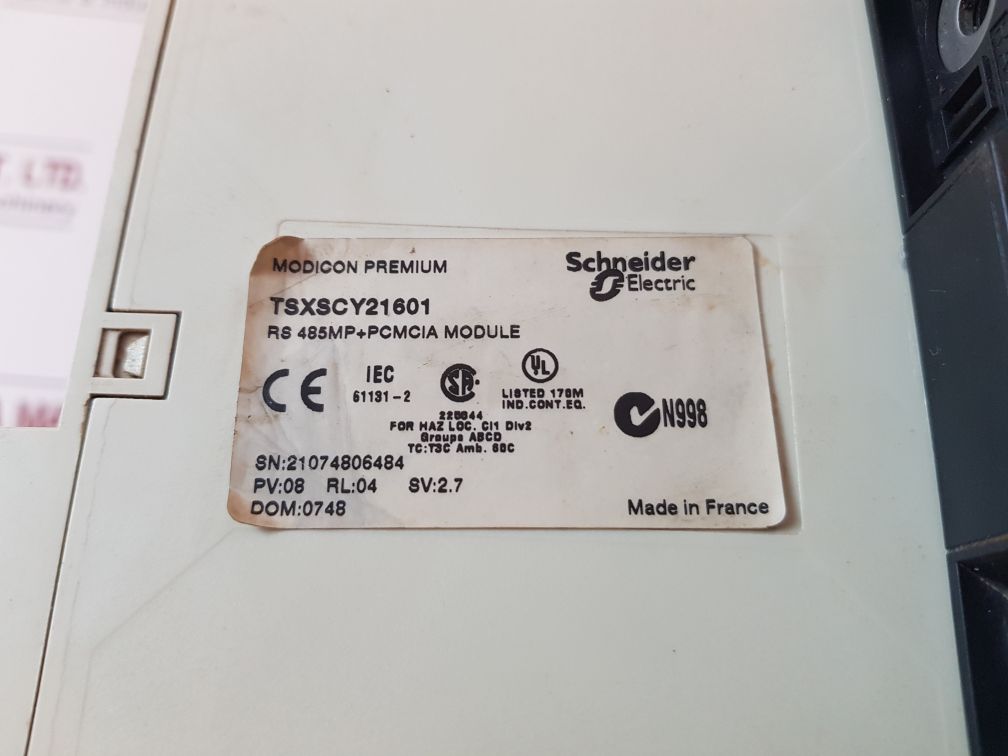 TELEMECANIQUE MODICON TSX SCY21601 SCHNEIDER ELECTRIC TSXSCY21601 PV:08 RL:04 SV 