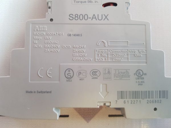 ABB S800-AUX AUXILIARY CONTACT 2CCS800900R0011
