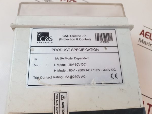 C&S ELECTRIC IRIPRO-V3-EO-V-L-5-5 CURRENT PROTECTION RELAY