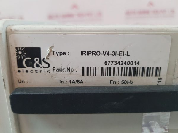 C&S ELECTRIC IRIPRO-V4-3I-EI-L CURRENT PROTECTION RELAY