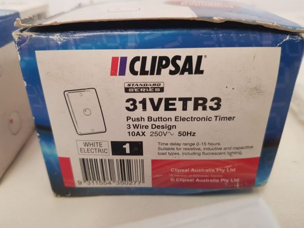 CLIPSAL SCHNEIDER ELECTRIC 31/2031VETR3 ELECTRONIC TIME DELAY PUSH BUTTON SWITCH 10A