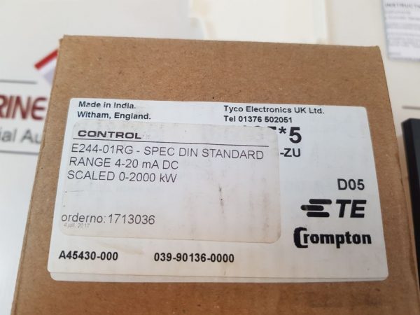CROMPTON TYCO ELECTRONICS E244-01RG PANEL METER