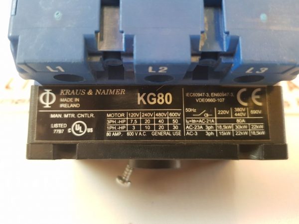 KRAUS & NAIMER KG80 ISOLATOR SWITCH