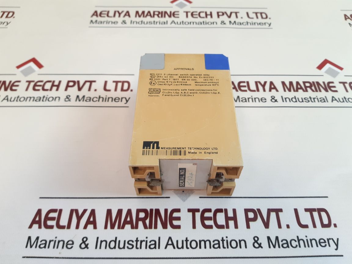 MEASUREMENT TECHNOLOGY MTL 2211 2-CHANNEL IS-INPUT SWITCH OPERATED RELAY