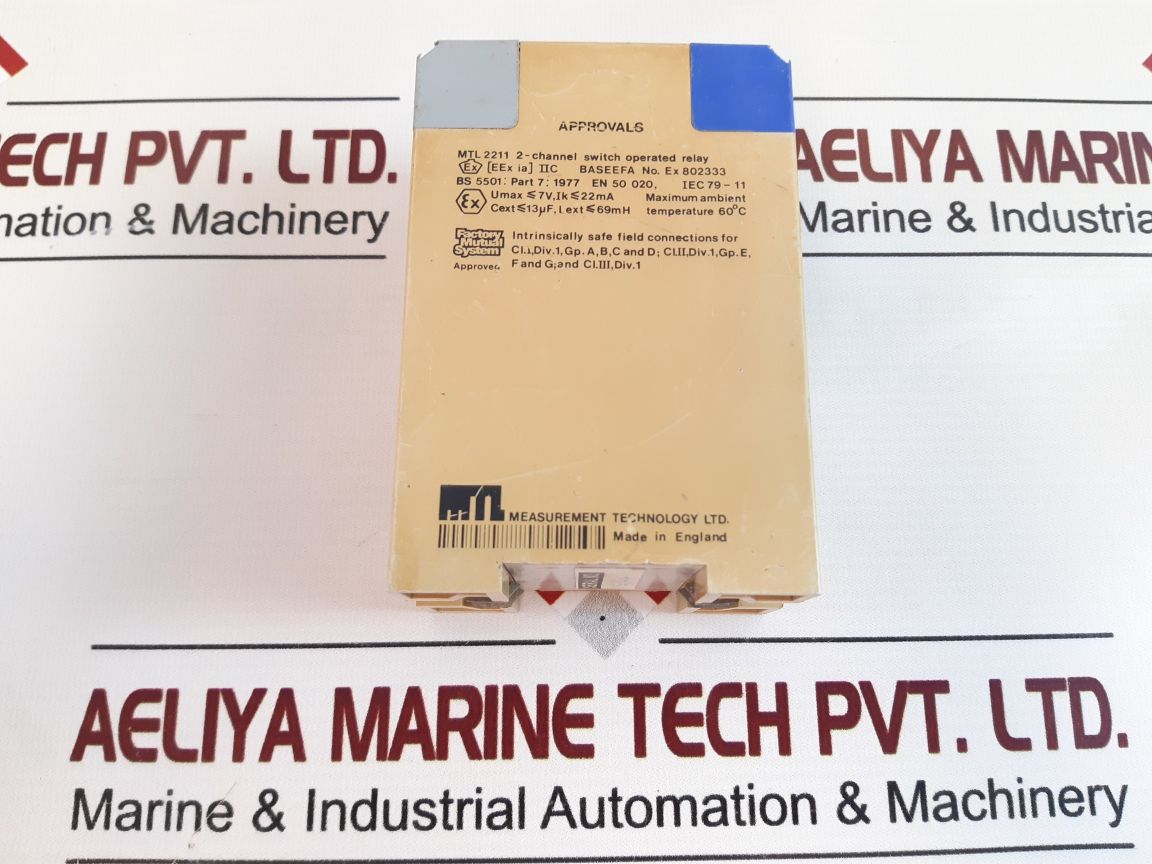 MEASUREMENT TECHNOLOGY MTL 2211 2-CHANNEL IS-INPUT SWITCH OPERATED RELAY