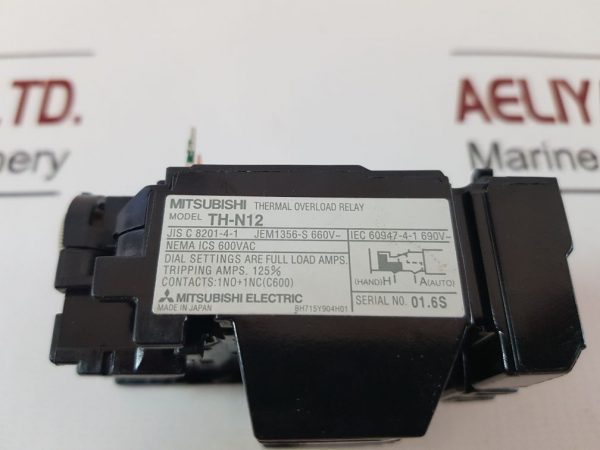 MITSUBISHI ELECTRIC TH-N12 THERMAL OVERLOAD RELAY