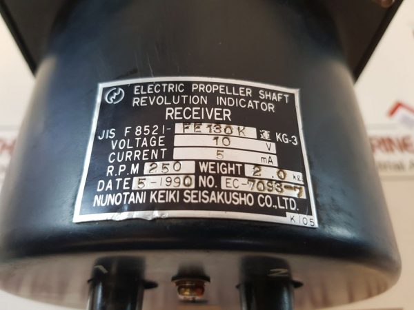 NUNOTANI KEIKI JIS F8521-FE130K ELECTRIC PROPELLER SHAFT REVOLUTION INDICATOR RECEIVER