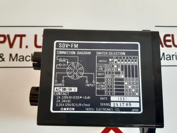 OMRON SDV-FM6 VOLTAGE SENSOR AC 100/110 V