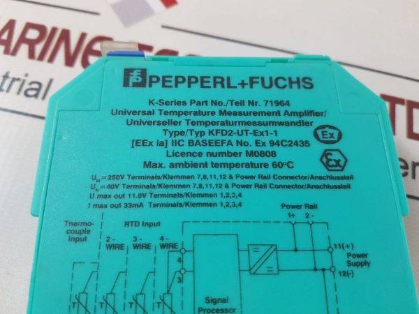 PEPPERL+FUCHS KFD2-UT-EX1-1 UNIVERSAL TEMPERATURE MEASUREMENT AMPLIFIER