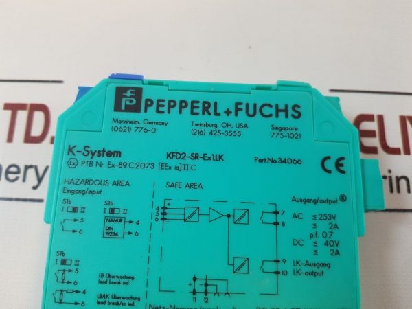 PEPPERL+FUCHS KFD2-SR-EX1.LK SWITCH AMPLIFIER 34066