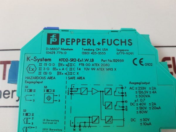 PEPPERL+FUCHS KFD2-SR2-EX1.W.LB SWITCH AMPLIFIER 132959