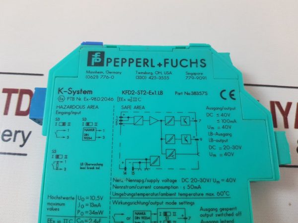 PEPPERL+FUCHS KFD2-ST2-EX1.LB SWITCH AMPLIFIER
