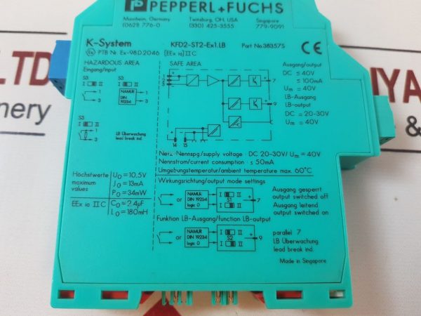PEPPERL+FUCHS KFD2-ST2-EX1.LB SWITCH AMPLIFIER