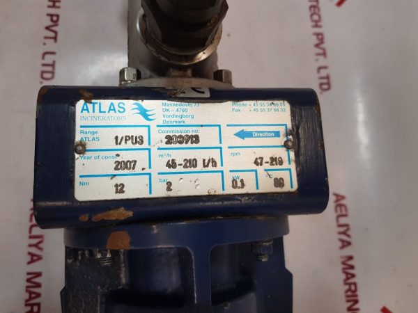 SEEPEX ATLAS INCINERATORS GEARED MOTOR RF 40/2 PUMP 2 BAR